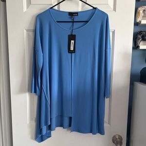 Sun Kim Cut Out Stretch Boho Minimalist Flowy Blouse Top Made in USA Size M NEW